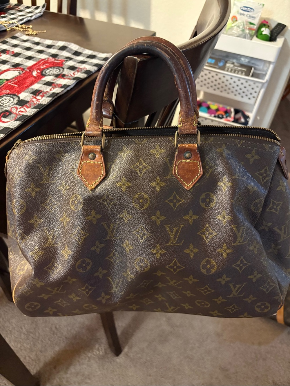 Louis Vuitton Large Brown Monogram Canvas Bag